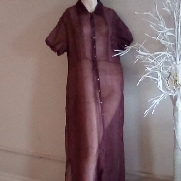 J.Jill Embroidered  Maxi Tall 100% Silk Duster / Cover Up 1X - Picture 6 of 6